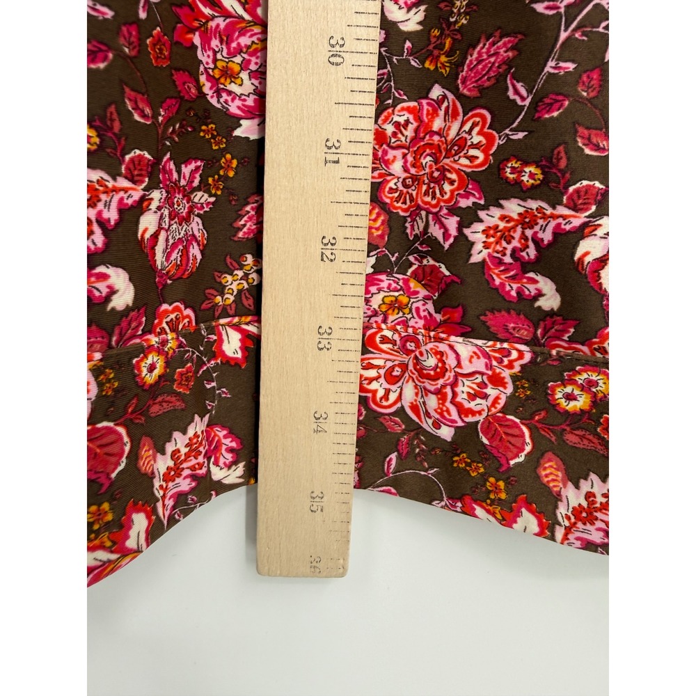 Jude Connally Dress Womens Medium Brown Pink Floral Sleeveless V-Neck Shift - Picture 8 of 9